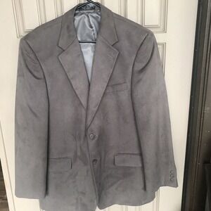 Croft&Barrow Mens Sport Coat Sz42R UltraSuede Gray Inner Pockets 2 Button Used